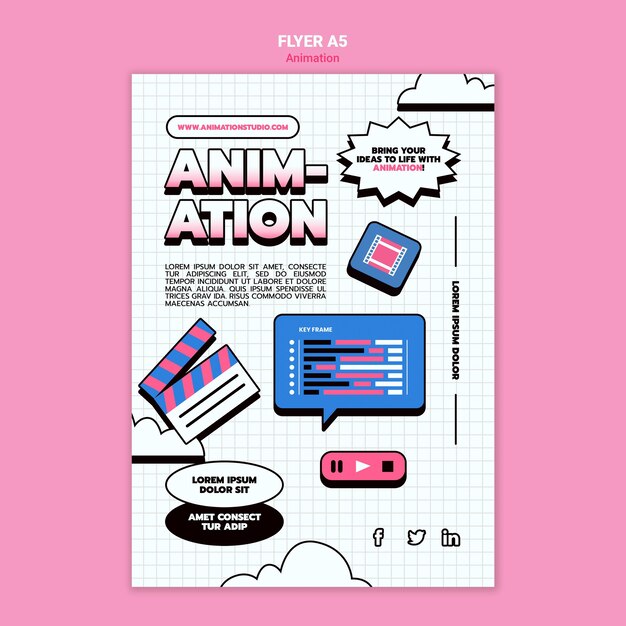 Plantilla de volante para animación por computadora