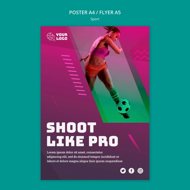 Plantilla de volante de anuncios de entrenamiento de fútbol