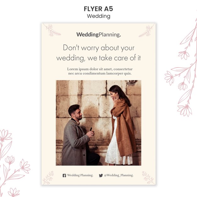 Plantilla de volante de boda