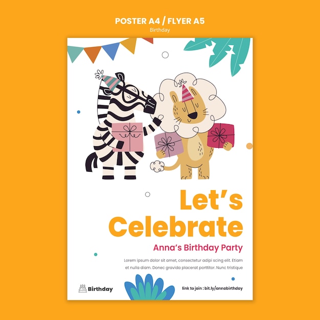 Plantilla de volante de celebración de cumpleaños
