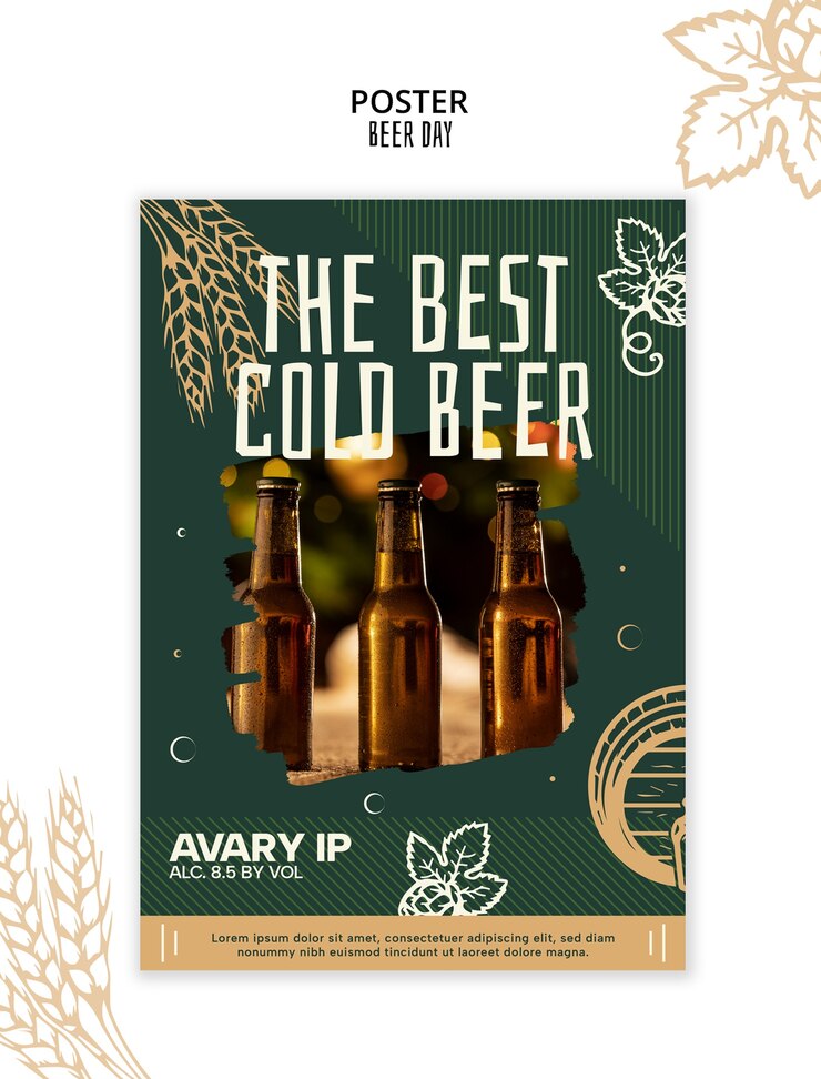 PSD gratuito plantilla de volante para la celebración del día de la cerveza