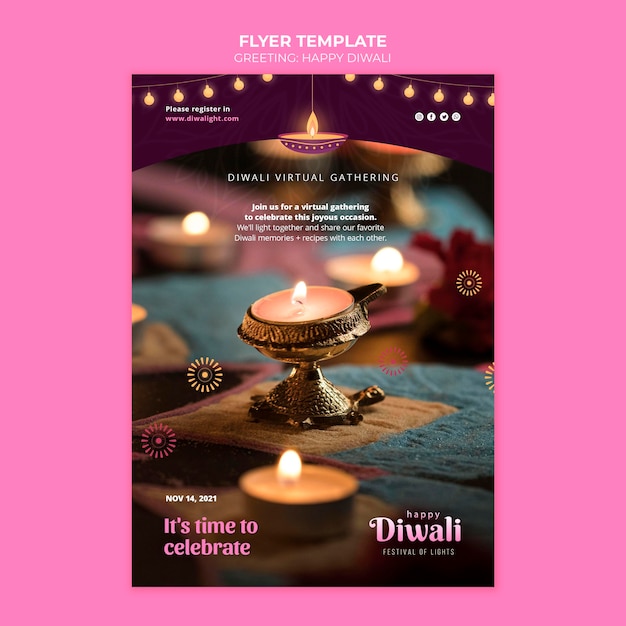 Plantilla de volante de celebración de diwali