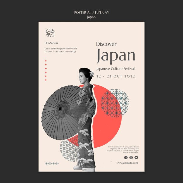 Plantilla de volante de celebración del festival japonés