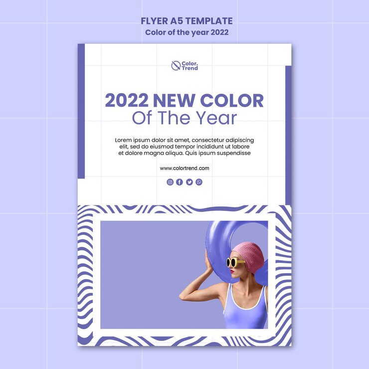 PSD gratuito plantilla de volante color del año 2022