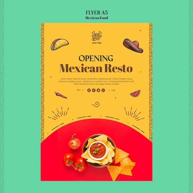 Plantilla de volante de comida mexicana