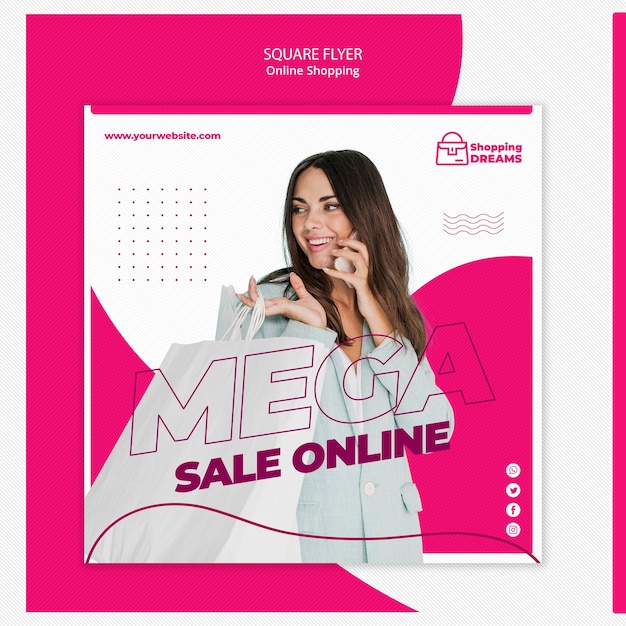 Plantilla de volante de compras en línea