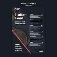 PSD gratuito plantilla de volante de concepto de comida italiana