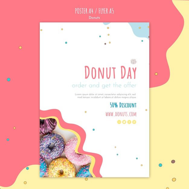 Plantilla de volante de concepto de donut