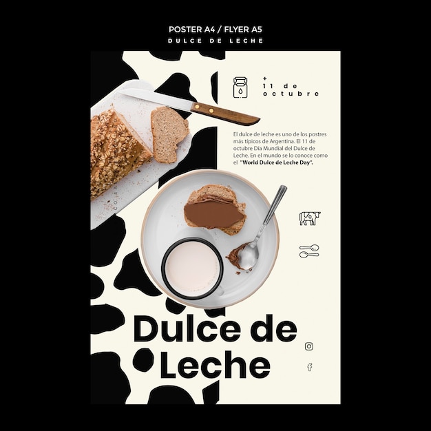 Plantilla de volante - concepto de dulce de leche