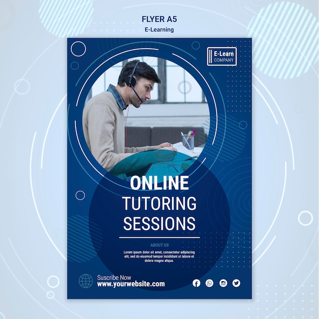 Plantilla de volante de concepto de e-learning