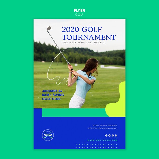 Plantilla de volante de concepto de golf