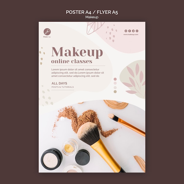 PSD gratuito plantilla de volante de concepto de maquillaje