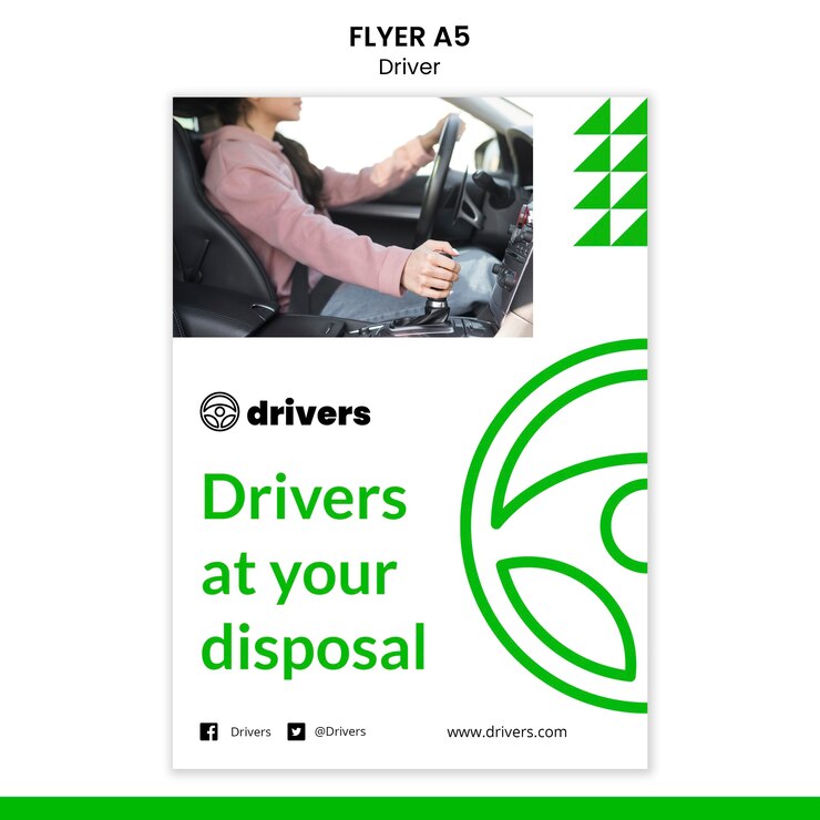 PSD gratuito plantilla de volante de conductor