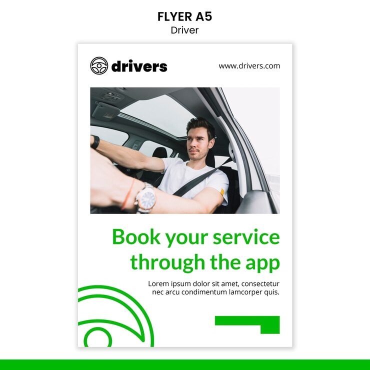PSD gratuito plantilla de volante de conductor