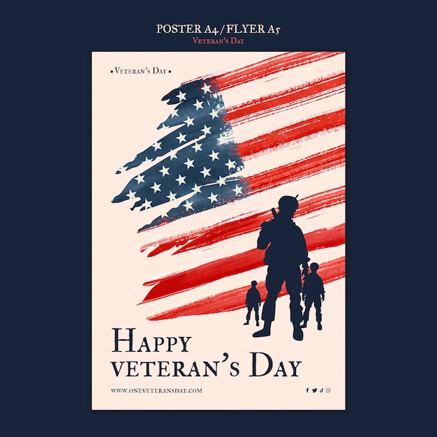 Plantilla de volante de conmemoración del día de los veteranos