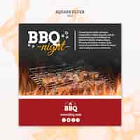 PSD gratuito plantilla de volante cuadrado bbq night and grill