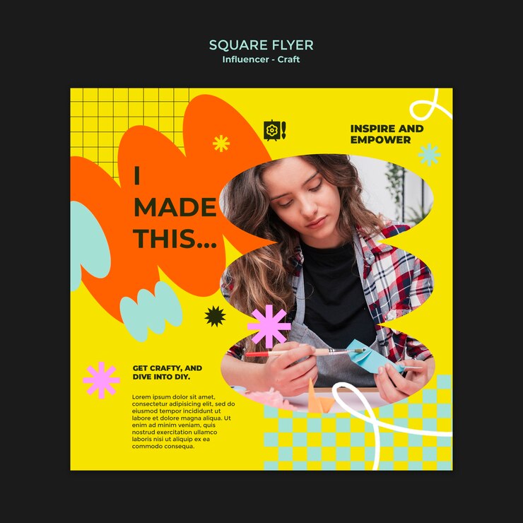 PSD gratuito plantilla de volante cuadrado de estilo de vida de influencer
