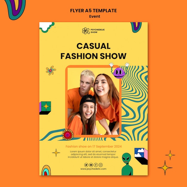 PSD gratuito plantilla de volante de desfile de moda informal