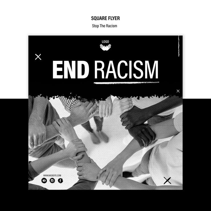 PSD gratuito plantilla de volante - detener el racismo
