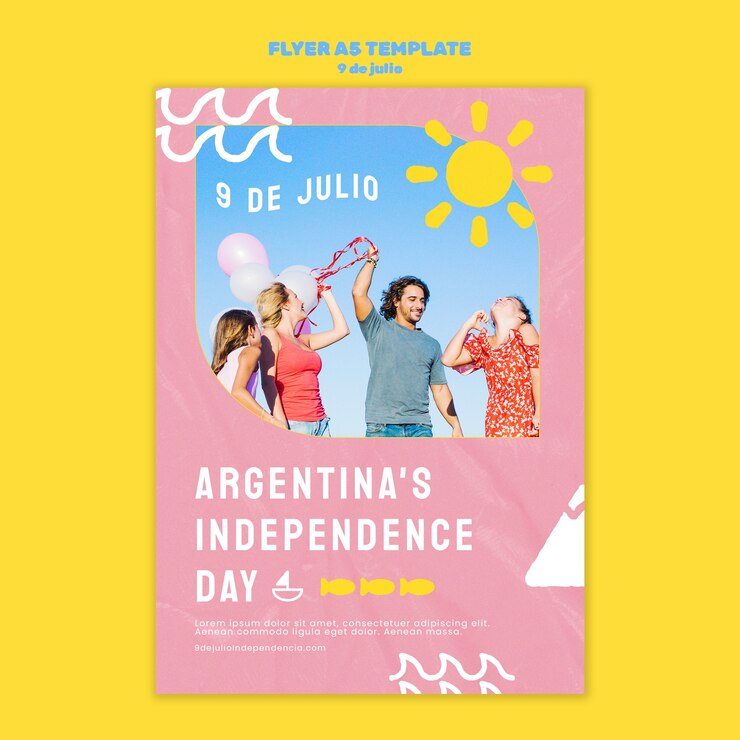 PSD gratuito plantilla de volante del día de la independencia de argentina