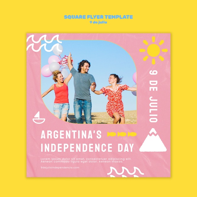 Plantilla de volante del día de la independencia de argentina