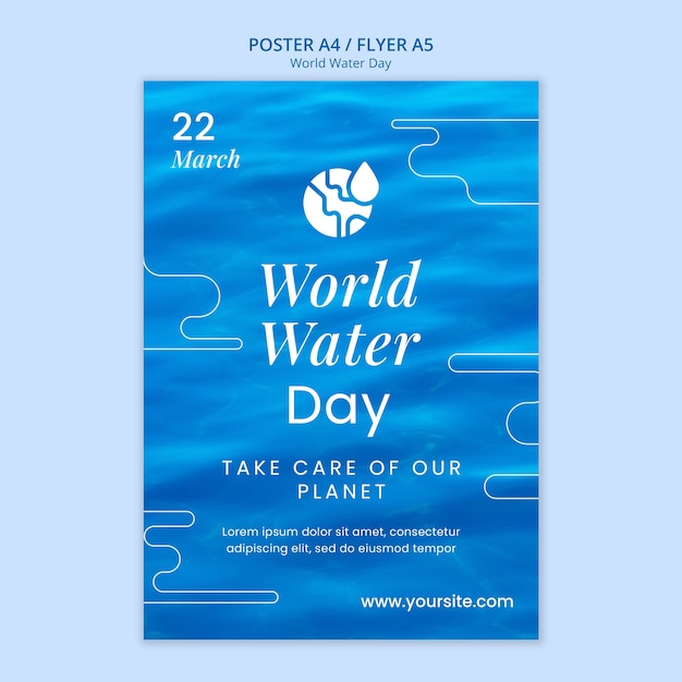 Plantilla de volante del día mundial del agua