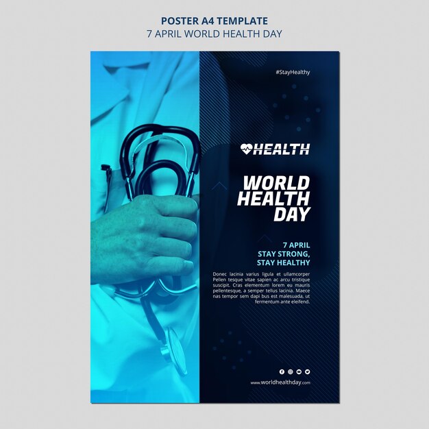 Plantilla de volante del día mundial de la salud con foto