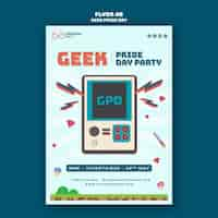 PSD gratuito plantilla de volante del día del orgullo geek