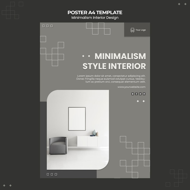 Plantilla de volante de diseño de interiores minimalista