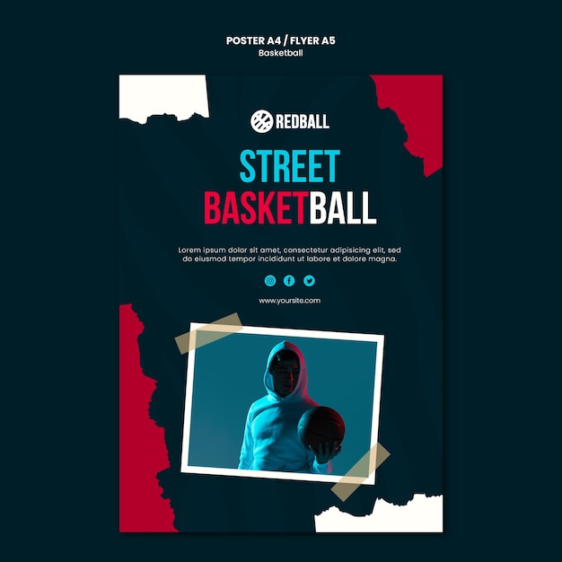 PSD gratuito plantilla de volante de entrenamiento de baloncesto