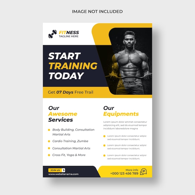 plantilla de volante de entrenamiento de fitness