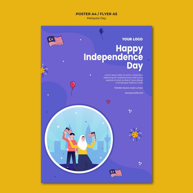 Plantilla de volante feliz día de la independencia