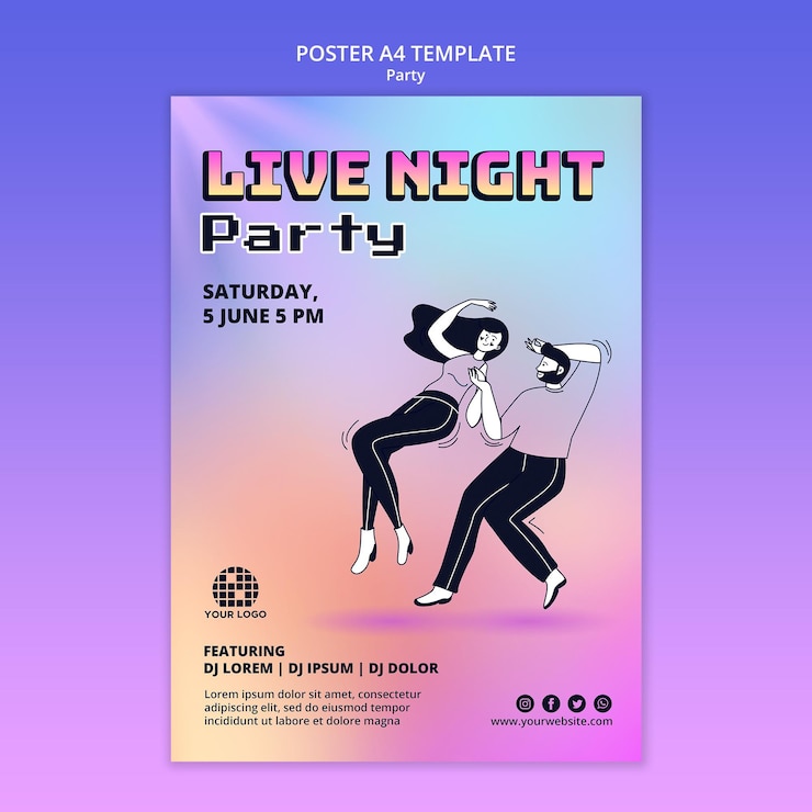 PSD gratuito plantilla de volante de fiesta