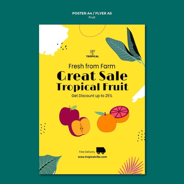 Plantilla de volante de frutas