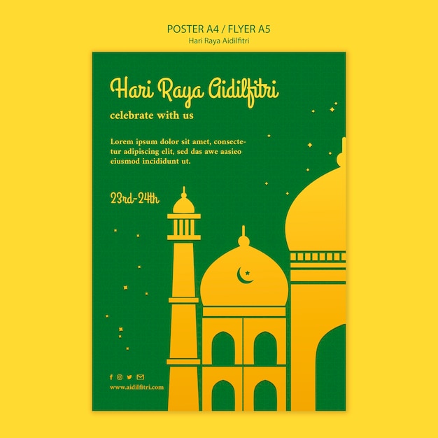 Plantilla de volante Hari raya aidilfitri