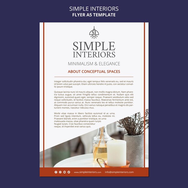 Plantilla de volante de interiores simples