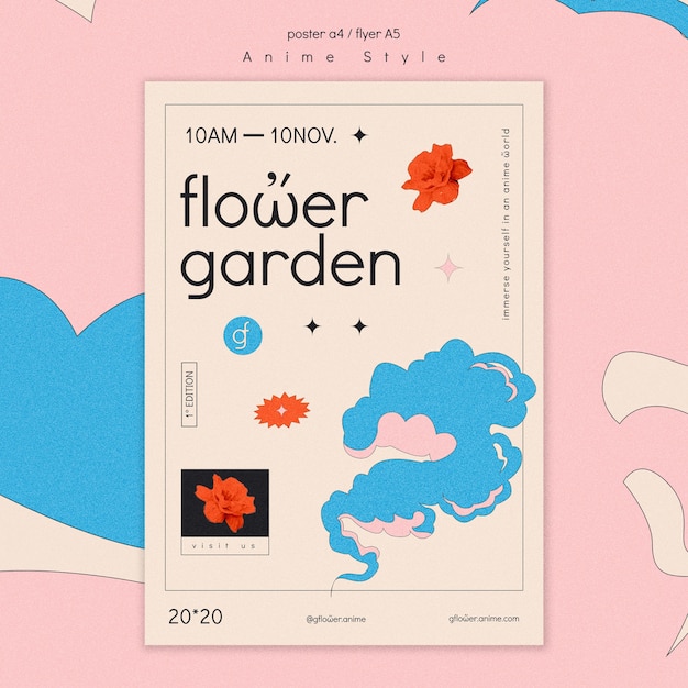 Plantilla de volante para jardín de flores