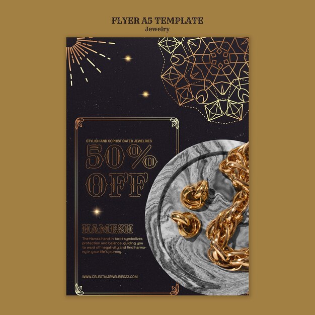 plantilla de volante de joyas de estilo celestial