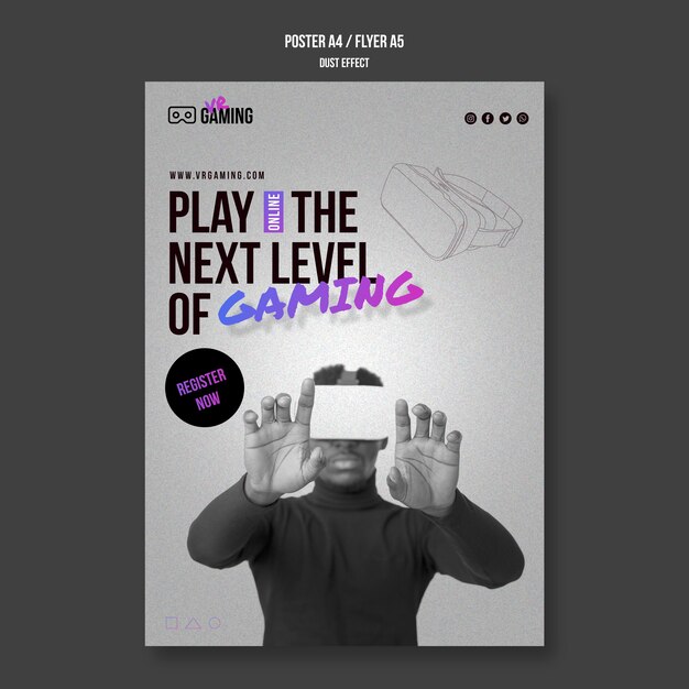 Plantilla de volante de juegos de realidad virtual