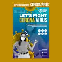 PSD gratuito plantilla de volante de lucha contra el coronavirus