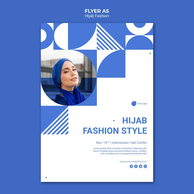 PSD gratuito plantilla de volante de moda hijab