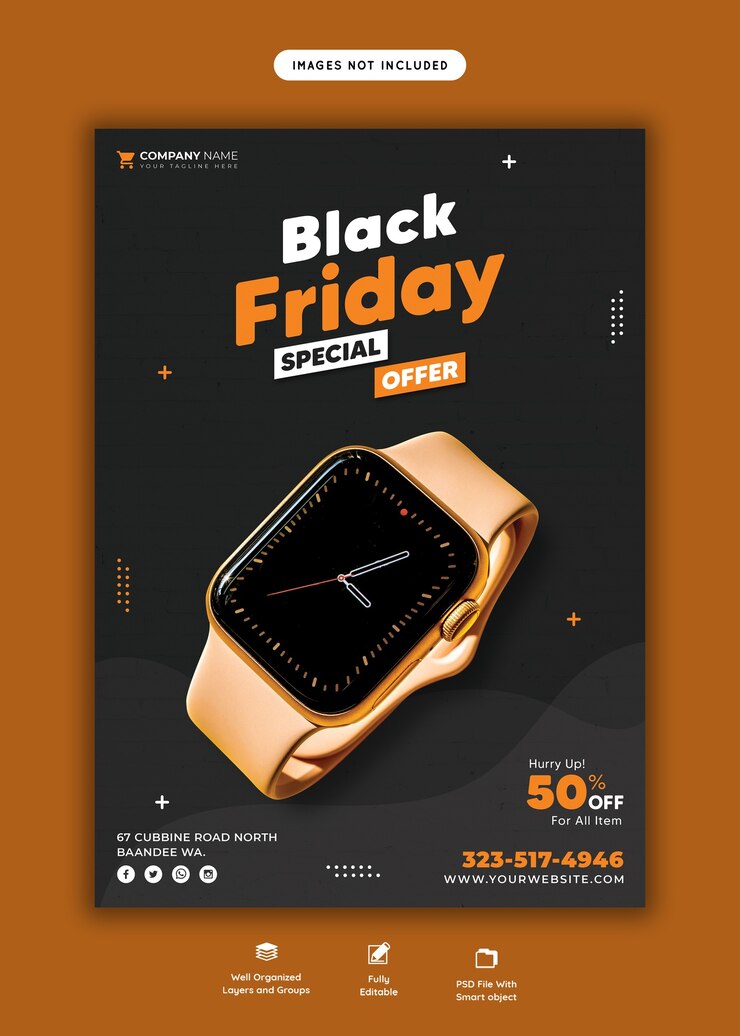 PSD gratuito plantilla de volante de oferta especial de viernes negro