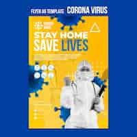 PSD gratuito plantilla de volante de pandemia de coronavirus
