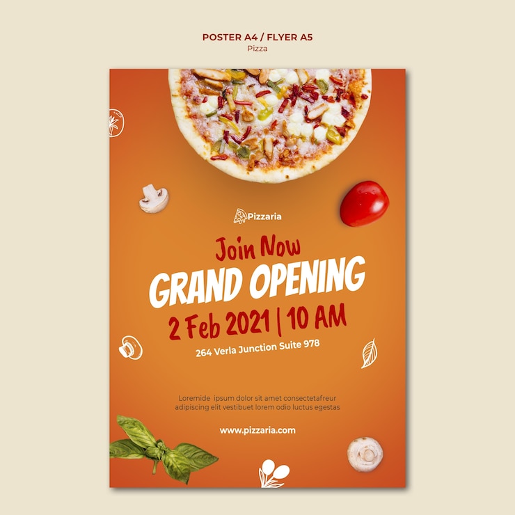 PSD gratuito plantilla de volante de pizza