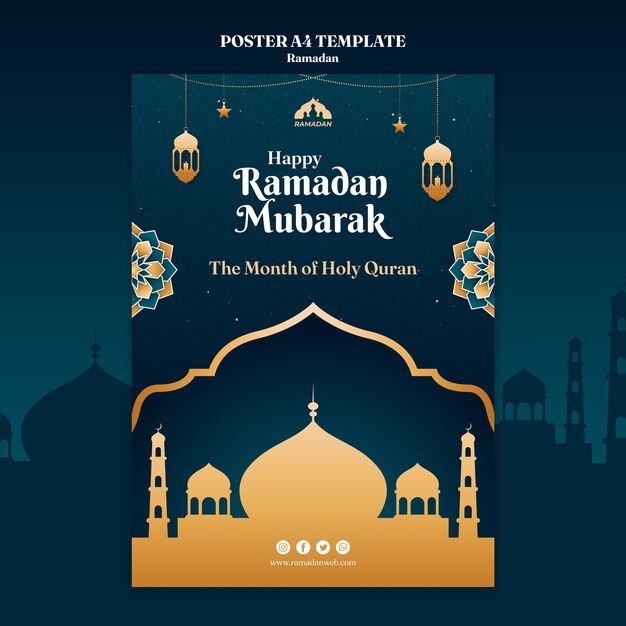 Plantilla de volante de ramadan kareem