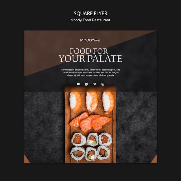 Plantilla de volante de restaurante de comida cambiante