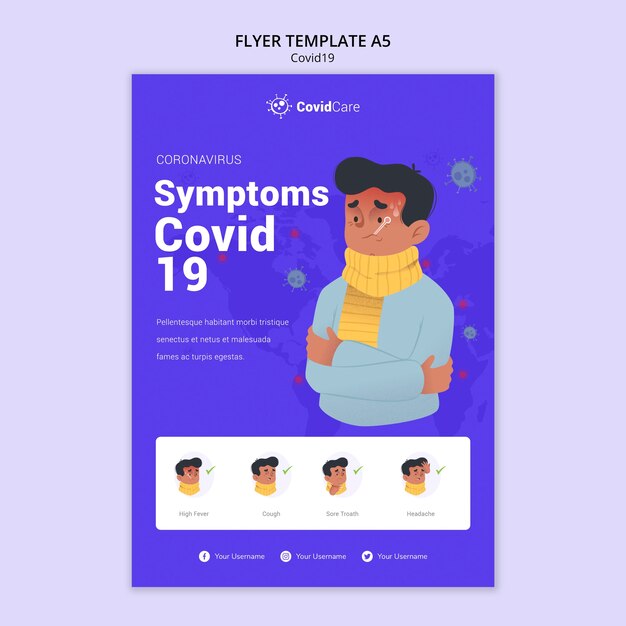 Plantilla de volante sobre covid19