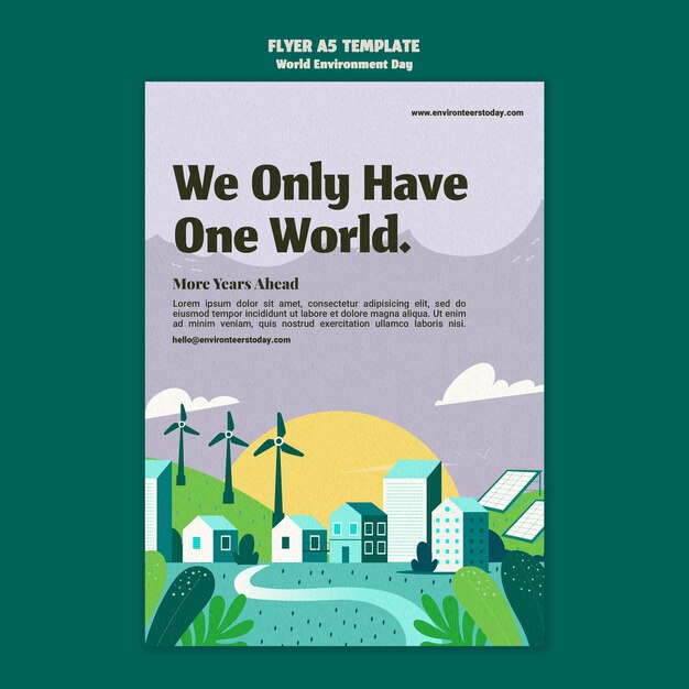 Plantilla de volante vertical del día mundial del medio ambiente