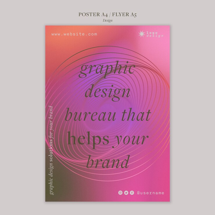 PSD gratuito plantilla de volante vertical de profesión de diseño gráfico