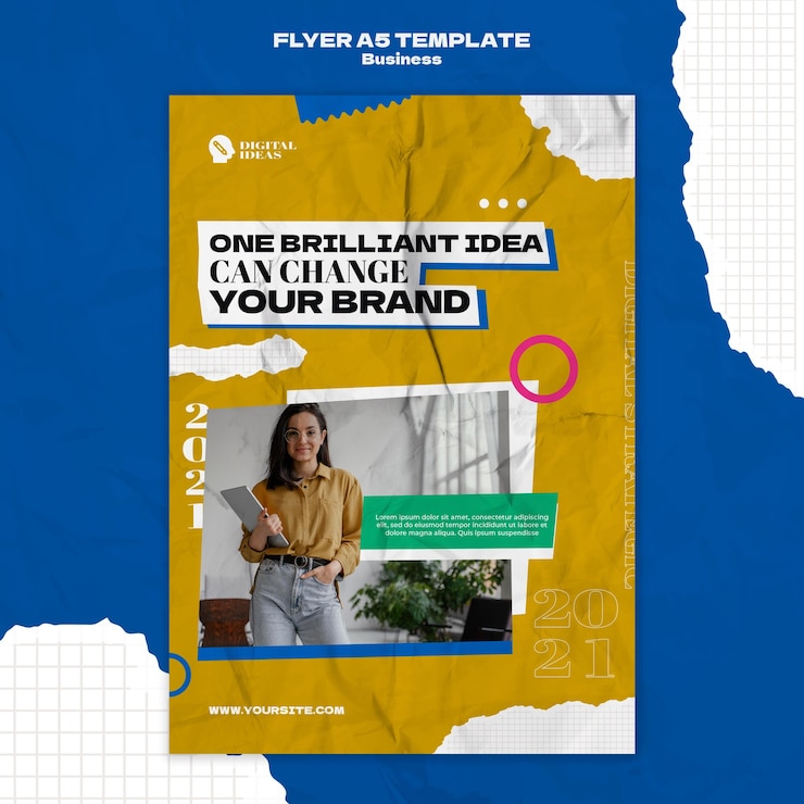 PSD gratuito plantilla de volante vertical para soluciones empresariales creativas